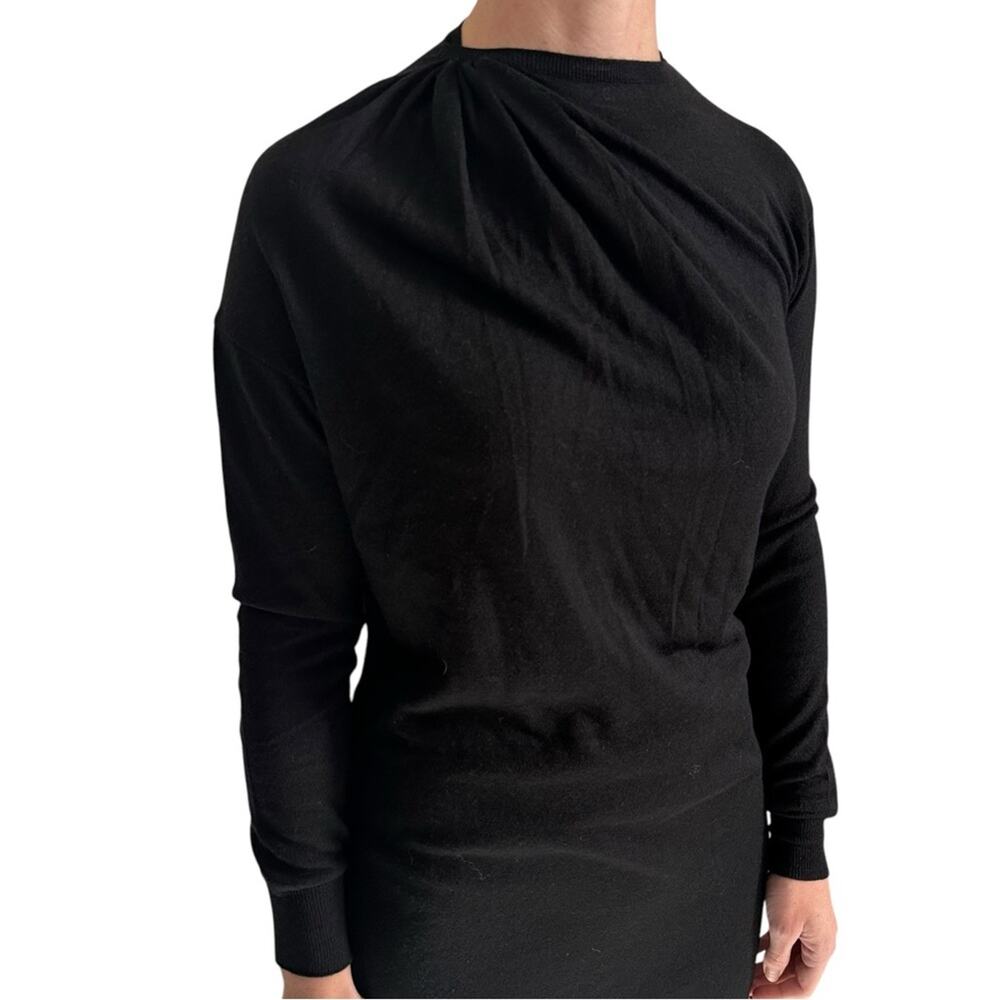 Vtg LANVIN Paris Alber Elbaz Y2K Era Black Sweater Dress XS Wool Cashmere Silk - Picture 13 of 13